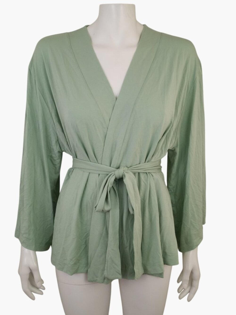 LAKE Dream Modal Green PJ Lounge Kimono Wrap Top Womens M
